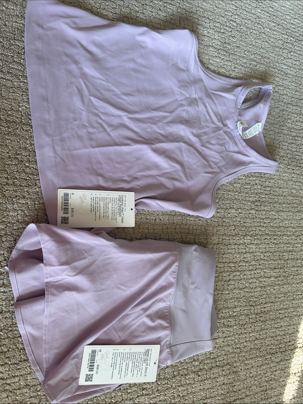 Lululemon NWT Lilac Play Set size 8/M $126